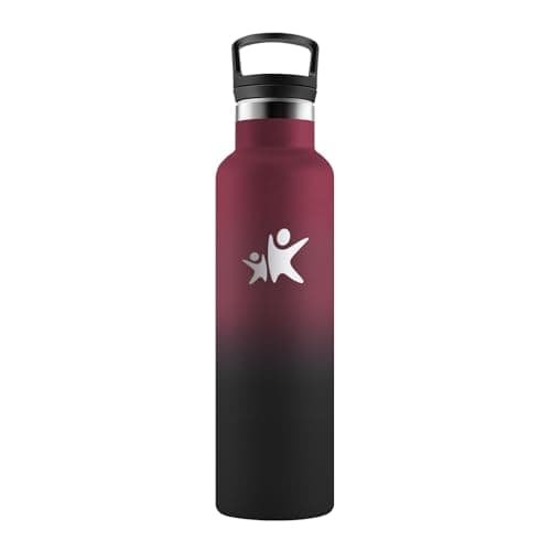 KollyKolla Gourde Isotherme Enfant 500ml, Bouteille Acier Inoxydable Étanche Réutilisable, sans BPA, Gourde Paille, Bout — Kk丨rouge Foncé + Noir