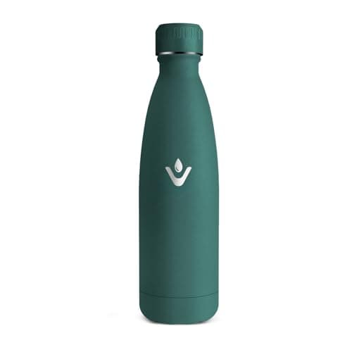 Gourde Enfant HoneyHolly Acier Inoxydable 18/8 Bleu Foncé Étanche Double Isolation Pour Camping Écoles Gymnases — Vert Kaki - 500ml