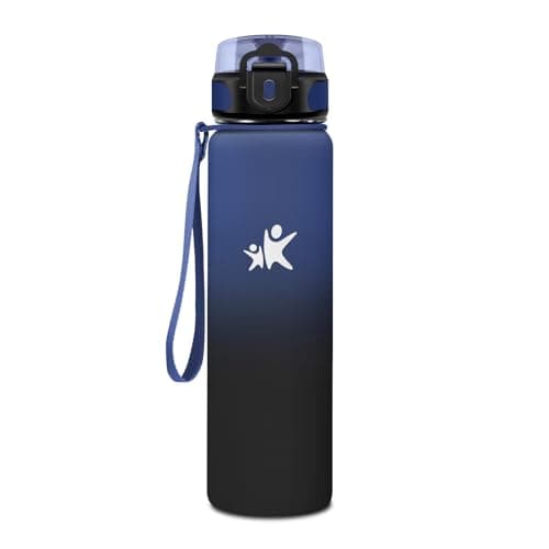 KollyKolla Isotherme 500ml, Gourde Inox sans BPA pour Enfant & Adulte, École et Outdoor Anti Fuite — Kk丨bleu Foncé + Noir