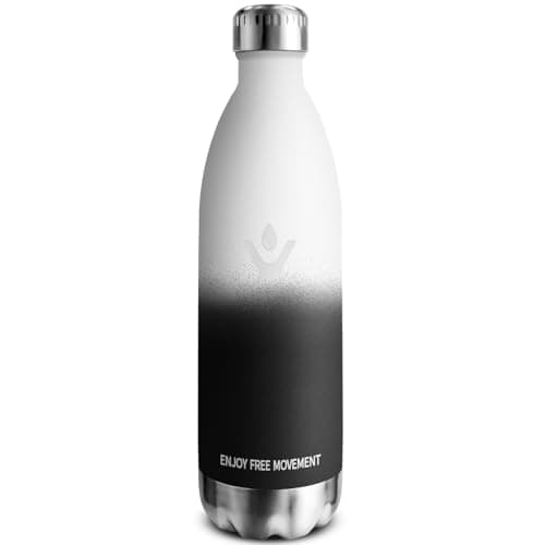 Goutte Isotherme Réutilisable 500ml, Inox Double Paroi Sans BPA, Bouteille Étanche Idéale pour Enfants et Adultes - Bure — Blanc - Noir