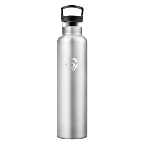 HoneyHolly Bouteille Isotherme en Acier Inoxydable 500ml pour Enfants et Adultes - Isolation Anti-Fuite et Sans BPA — Inox - 1000ml