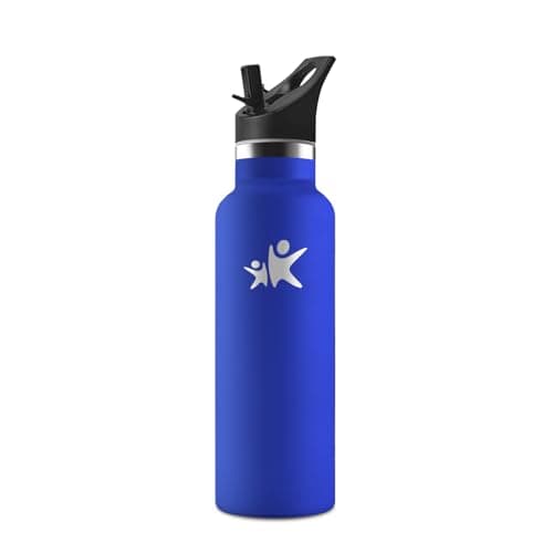 HoneyHolly Gourde Isotherme 500 ML, Gourde INOX Anti-Fuite avec Paille + Isolation sous Vide, Bouteille d'eau sans BPA R — Bleu Roi - 500 Ml