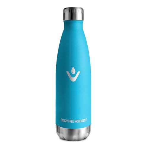 Goutte Isotherme Réutilisable 500ml, Inox Double Paroi Sans BPA, Bouteille Étanche Idéale pour Enfants et Adultes - Bure — Bleu Ciel