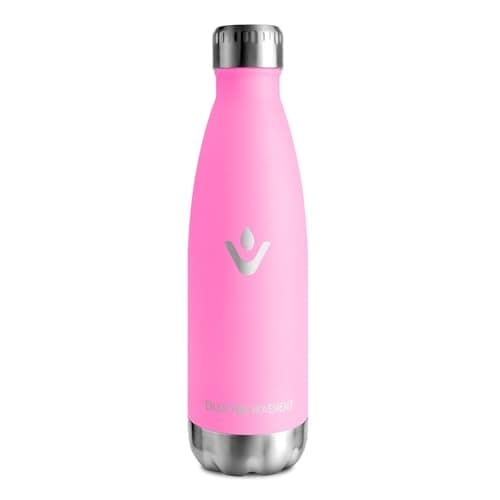 Goutte Isotherme Réutilisable 500ml, Inox Double Paroi Sans BPA, Bouteille Étanche Idéale pour Enfants et Adultes - Bure — Rose