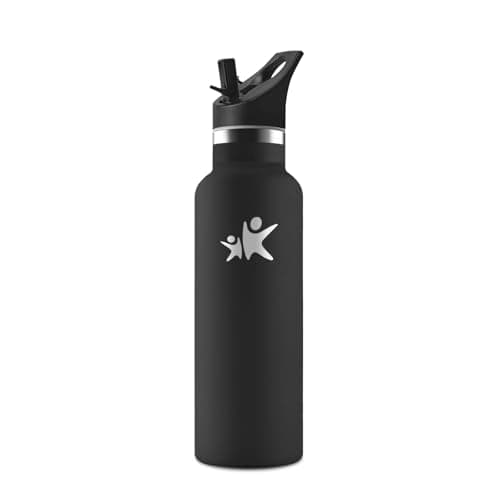 HoneyHolly Gourde Isotherme 500 ML, Gourde INOX Anti-Fuite avec Paille + Isolation sous Vide, Bouteille d'eau sans BPA R — Argent - 500 Ml
