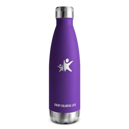 Gourde Inox Isotherme Double Paroi sans BPA - 350/500/650/750ml, Bouteille Étanche Anti-Fuite pour Sport, Gym & École (K — Neuf | Violet Foncé