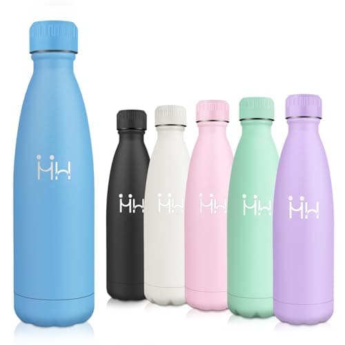 Gourde Isotherme Motswedi 500ml, 24h Froid & 12h Chaud, Gourde Enfant Anti-Fuite sans BPA, Bouteille Inox pour Sport, Fi — Bleu Ciel-500ml