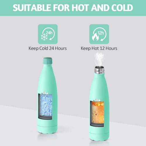 Motswedi Gourde Isotherme 24h Froid & 12h Chaud, Réutilisable, Bleu Vert pour Sport et Gym
Motswedi Gourde Inox sans BPA