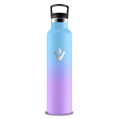 Gourde Isotherme Grsta 500ml pour Sport et Randonnée Avec Paille Anti-Fuite — Bleu-violet