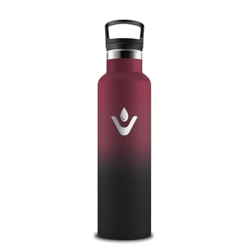 Gourde Isotherme Grsta 500ml pour Sport et Randonnée Avec Paille Anti-Fuite — Rouge-noir
