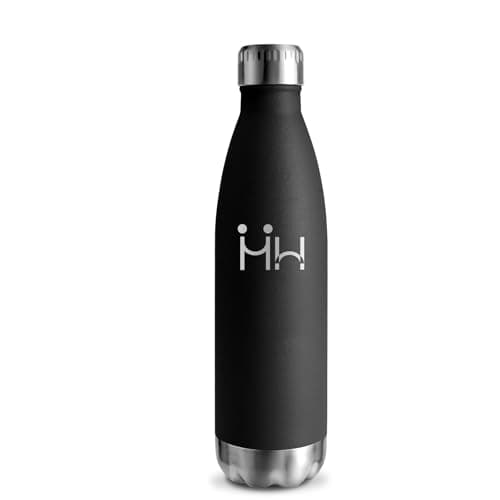 Gourde Isotherme 500ml Sans BPA En Acier Inoxydable, 24h Froid & 12h Chaud, Anti-Fuite pour Voyage, École et Bureau — Noir