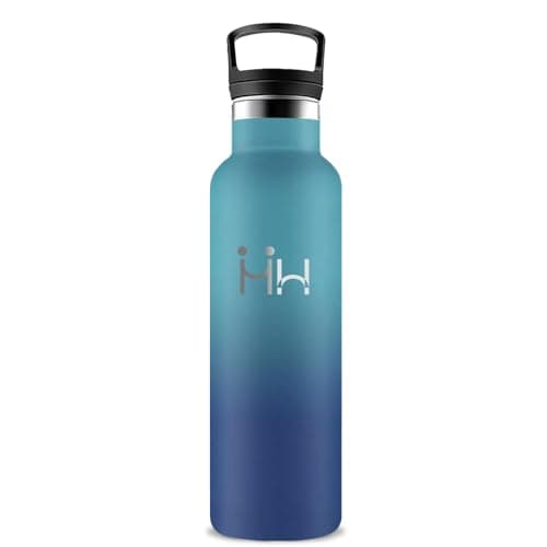 GourdeIsotherme 1L AcierInoxydable AntiFuite pour Randonnée Voyage Camping — Vert-bleu Foncé
