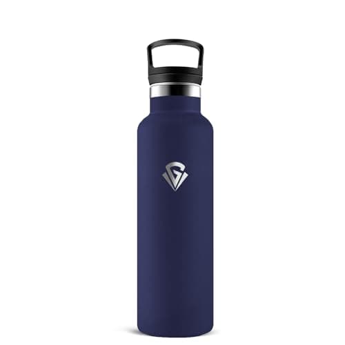 Gourde Isotherme 1L 24H Froid 12H Chaud, Anti-Fuite Sans BPA en Acier Inoxydable 18/8 pour Café, Thé, Lait - Grsta — Bleu Foncé