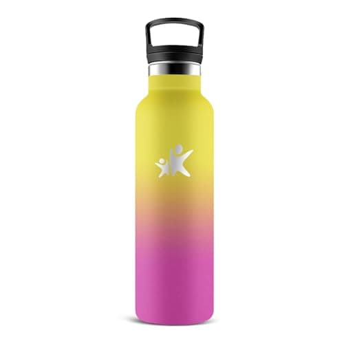 Gourde Isotherme Inox 500ml Anti Fuite pour Randonnée & Camping — Poudre Jaune
