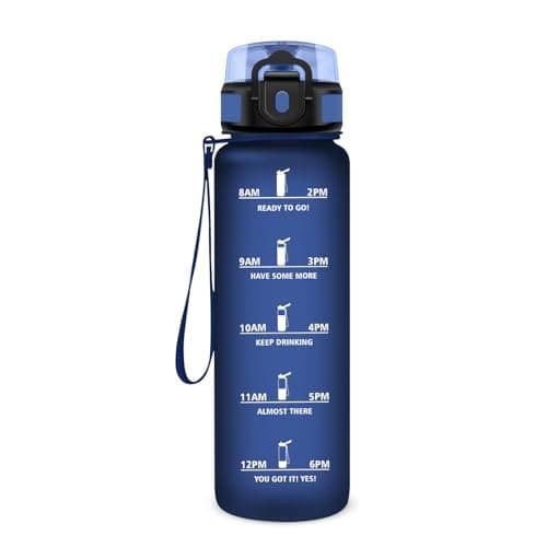 KollyKolla Gourde Enfant 500ml Étanche Sans BPA pour Sport Bureau École — 17oz-500ml | Mat Marine Bleu
