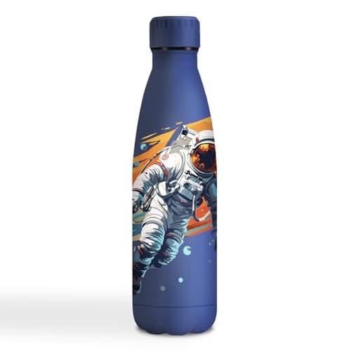 Gourde Inoxydable KollyKolla Isotherme 500ml Impression 3D Sans BPA Reutilisable Enfant Adulte Sport Bureau — 500ml Astronaute