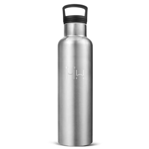 Gourde Isotherme 500ml Anti-Fuite, Double Isolation 24h Froid & 12h Chaud - Bouteille Paille pour Voyage, Camping, École — Inox