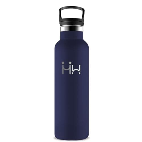 GourdeIsotherme 1L AcierInoxydable AntiFuite pour Randonnée Voyage Camping — Bleu Foncé