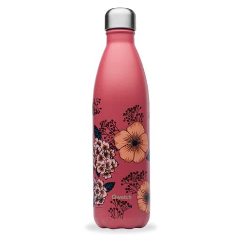 Qwetch Bouteille Isotherme Hanami Bleu 500ml - 24h Froid / 12h Chaud, Étanche / Sans BPA / Réutilisable - Gourde Inox Pa — Terracota