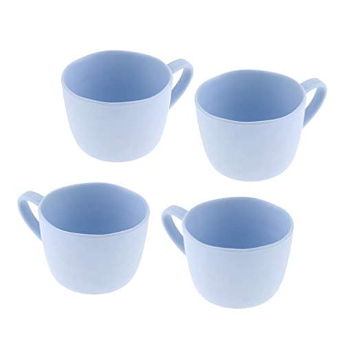 Tubayia Lot de 4 tasses à café en mélamine résistante, parfaites pour fêtes, camping et pique-nique, résistantes et dura — Violet Clair