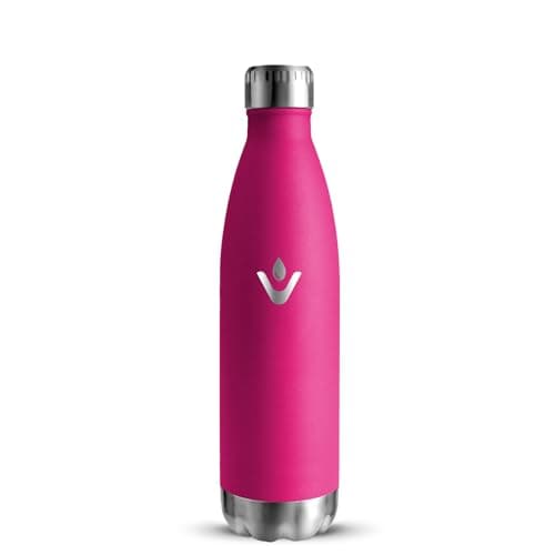 Thermos Gourde Grsta, Gourde Inoxydable 500ml sans BPA, Bouteille Isotherme 24h Froid 12h Chaud pour Enfant et Voyage — Rose Rouge