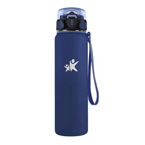 Gourde Isotherme KollyKolla 500ml pour Enfant | Étanche, Reutilisable sans BPA, pour l'école et le Bureau | Fitness — 1l丨bleu Foncé
