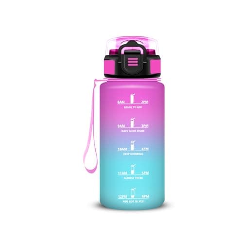 Gourde Enfant 500ml Anti Fuite pour École et Sports with Motivation Slogan | Facile à Nettoyer, Ideale pour Camping et V — Rouge-vert