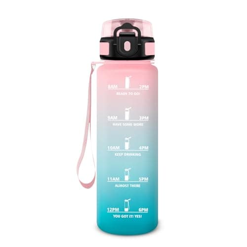 KollyKolla Gourde Enfant 500ml Étanche Sans BPA pour Sport Bureau École — 17oz-500ml | Rose + Cyan