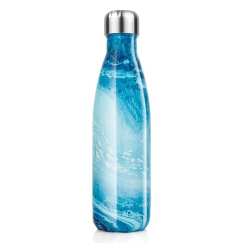 Gourde Inoxydable Isotherme Réutilisable 500ml Fleurs Rouge — Cosmique Bleu