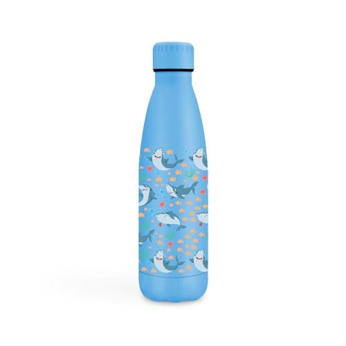 Gourde Inoxydable KollyKolla Isotherme 500ml Impression 3D Sans BPA Reutilisable Enfant Adulte Sport Bureau — 500ml Requin