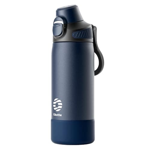 Bouteille Isotherme FJBottle Gourde 600ml/700ml/1L pour Sport et Voyage - Ouverture en Un Clic, Sans BPA, Bouteille Inox — Bleu