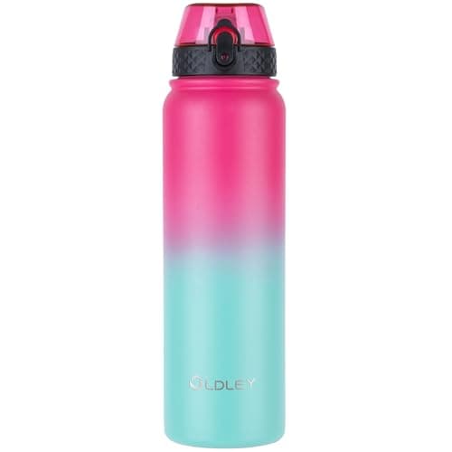 Gourde Oldley en Acier Inoxydable 1L Thermostique et Étanche - Idéale pour Vélo et Camping - Maintient le Boisson Frais — Rosé Vert