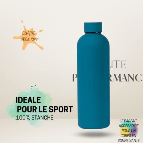 Bouteille d'eau isotherme woman and man 750ml, sans BPA, maintient le liquide chaud 12h et froid 24h | Idéale pour le sp