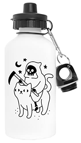 UNE Chat Halloween Blanc Bouteille d'eau Aluminium Voyage Extérieur White Water Bottle