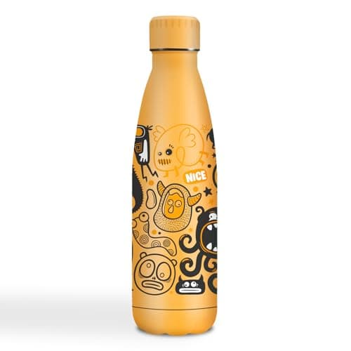 Gourde Inoxydable KollyKolla Isotherme 500ml Impression 3D Sans BPA Reutilisable Enfant Adulte Sport Bureau — 500ml Monstre