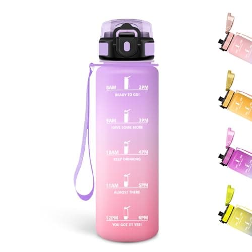 Gourde Motswedi Sport 500ml Anti Fuite Rose Cler & Rose Rouge pour Enfant et Adulte | Bouteille Réutilisable Sans BPA | — Violet Clair & Rose Clair