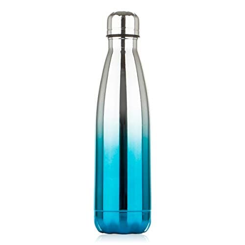 Lalafancy Bouteille d'eau en Acier Inoxydable Sans BPA pour Outdoor & Travail - Thermos Double Paroi 24h Froid & 12h Cha — Bleu + Argent-500ml