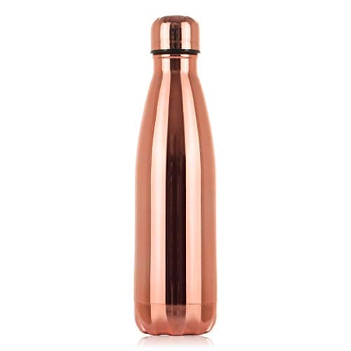 Lalafancy Bouteille d'eau en Acier Inoxydable Sans BPA pour Outdoor & Travail - Thermos Double Paroi 24h Froid & 12h Cha — Rose Or-500ml