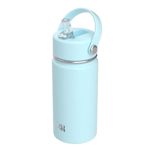 Gourde Isotherme Enfant avec Paille en Acier Inoxydable Sans BPA Garde le Froid 24 heures 420ml Gourde pour Enfants — Sky Blue