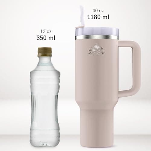 Mont-Clair Tumbler 40oz Isothérique Amande - Gourde Boissons Chaudes et Froides Glacé 48h Froid 10h