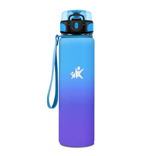 KollyKolla Isotherme 500ml, Gourde Inox sans BPA pour Enfant & Adulte, École et Outdoor Anti Fuite — Kk丨bleu Clair + Macaron Violet