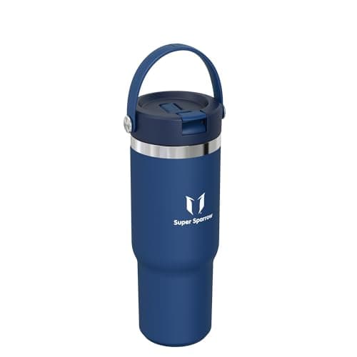Sparrow Gourde Isotherme 900ml Sans BPA - Twistpath Bouteille Avec Paille Flex Anti-Fuite - Gourde Inox Conçue Pour Port