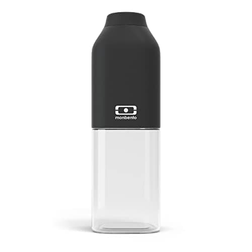 Monbento Bouteille d'Eau MB Positive M Natural Cream 500ml Hermétique pour Bureau Sport Pique-Nique Sans BPA Zéro Déchet — Noir Onyx