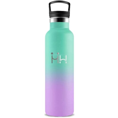 GourdeIsotherme 1L AcierInoxydable AntiFuite pour Randonnée Voyage Camping — Vert-rose