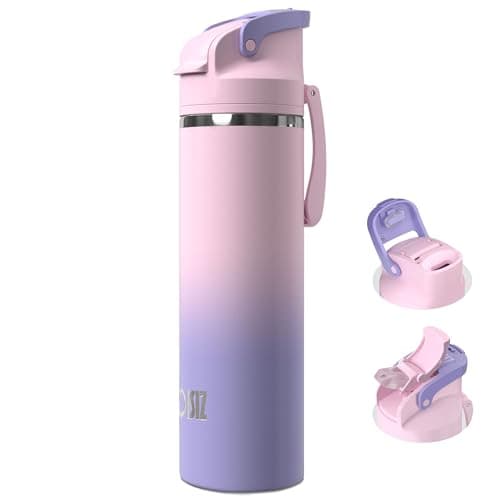 OISIZ Gourde Isotherme 720ml/24oz 2 en 1 avec couvercle à paille, Verrouillage de sécurité en un clic, 100% étanche cons