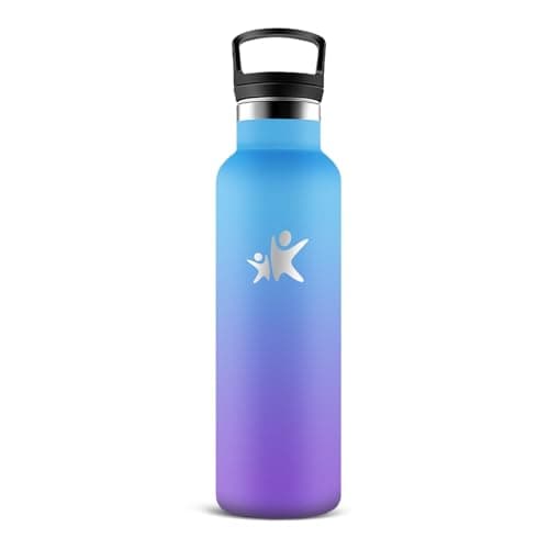 Gourde Isotherme Inox 500ml Anti Fuite pour Randonnée & Camping — Bleu-violet