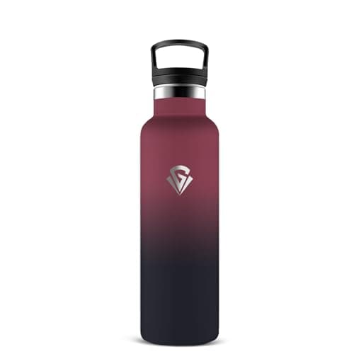 Gourde Isotherme 1L 24H Froid 12H Chaud, Anti-Fuite Sans BPA en Acier Inoxydable 18/8 pour Café, Thé, Lait - Grsta — Rouge-noir