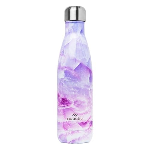 Nuactiv Bouteille Isotherme 24h 500ml pour Course et Vélo, Acier Inoxydable Sans BPA, Thermos Sport 500ml
