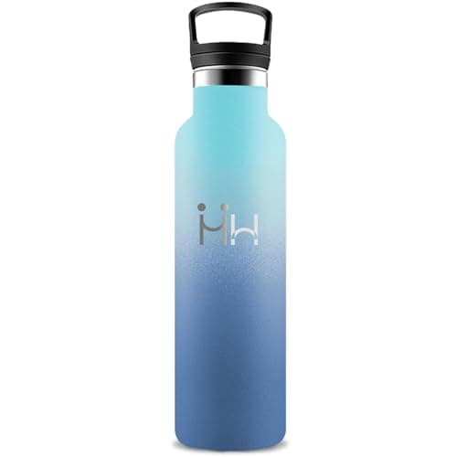 GourdeIsotherme 1L AcierInoxydable AntiFuite pour Randonnée Voyage Camping — Bleu-bleu Foncé