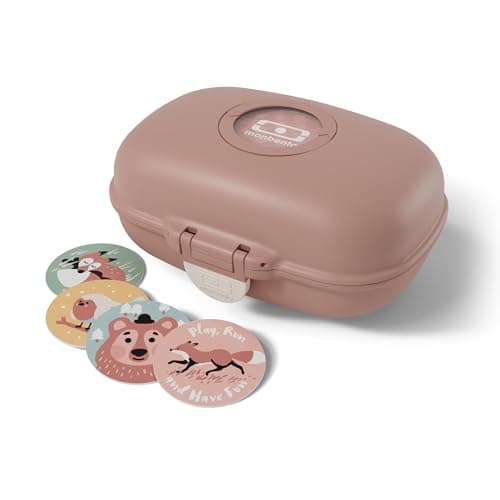 Monbento - Boite à Gouter Enfant Sans BPA | Boite à Gouter Fille avec Motif Fleurs | Idéale pour Ecole, Pique-nique et V — Rose Moka